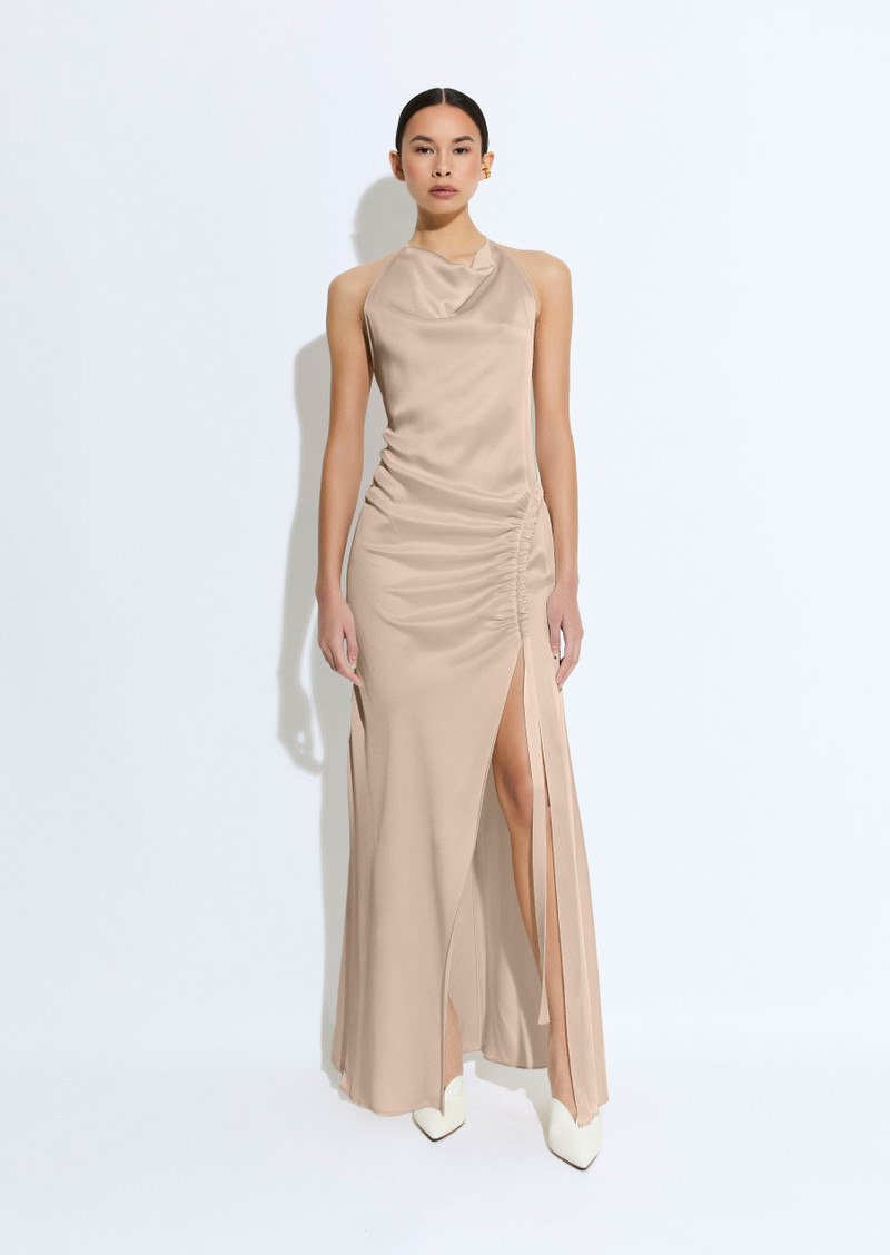 LAPOINTE Satin Cowl Neck Tab Gown outlook