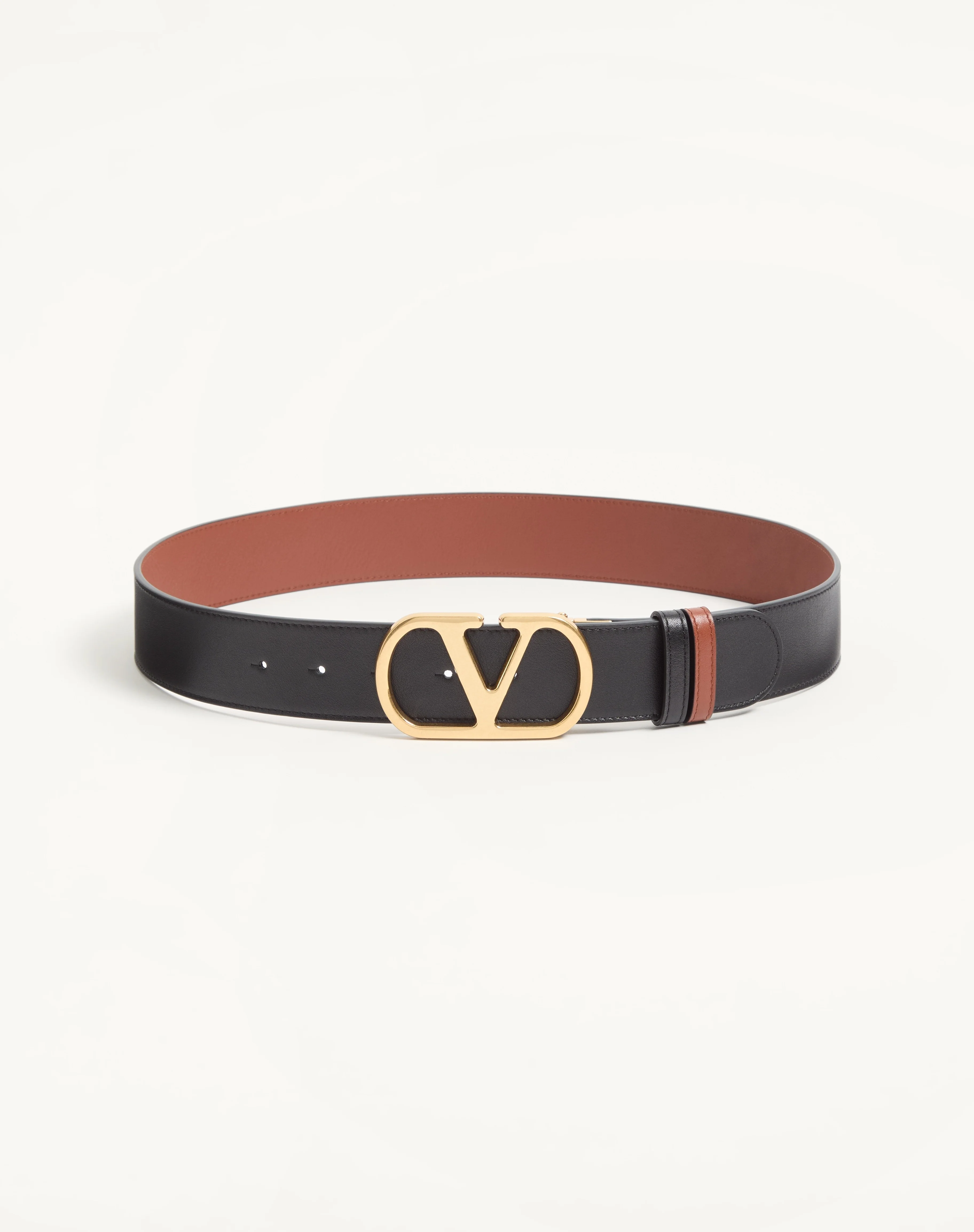 REVERSIBLE VLOGO SIGNATURE BELT IN GLOSSY CALFSKIN 40 MM - 1