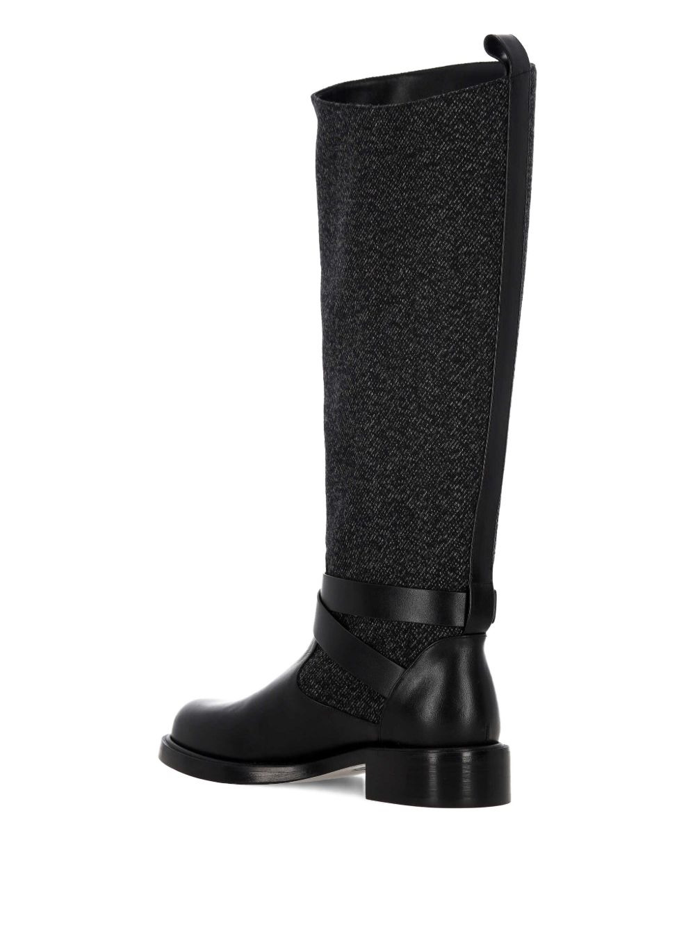 buckle-detail tweed boots - 4