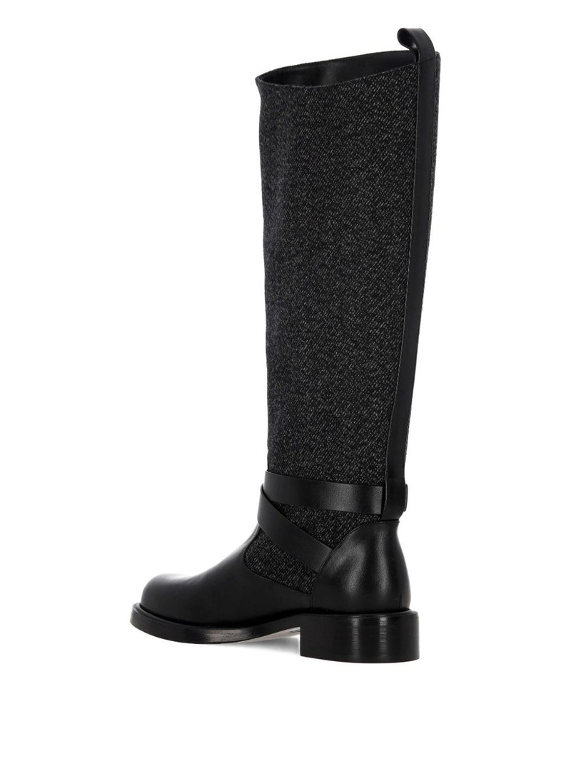buckle-detail tweed boots 4