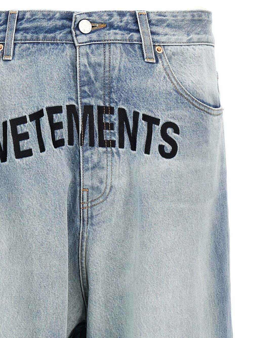 logo-embroidered jeans - 3