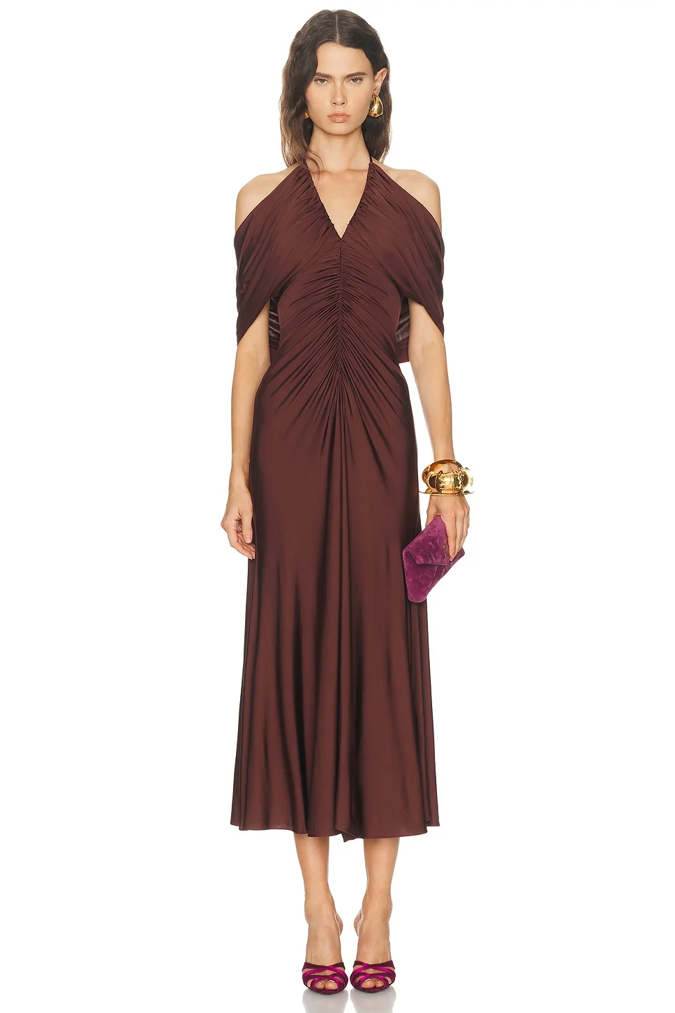 Jersey Drape Midi Dress - 1