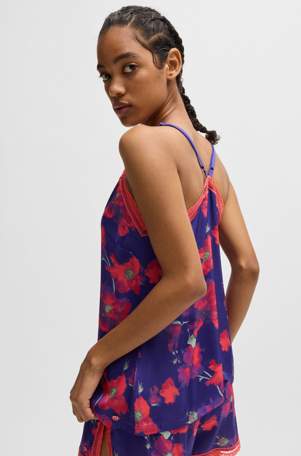 LACE-TRIM PAJAMA VEST IN SATIN - 4