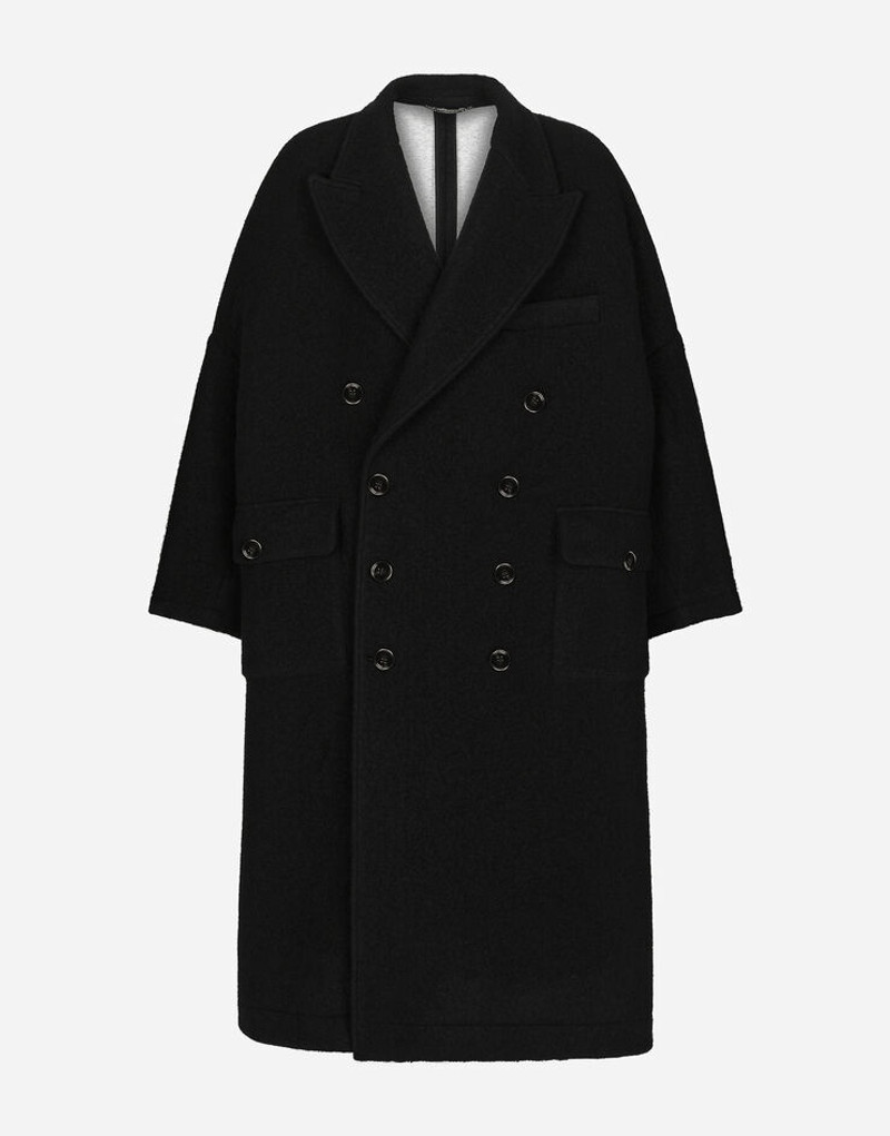 Double-breasted boiled wool coat 3