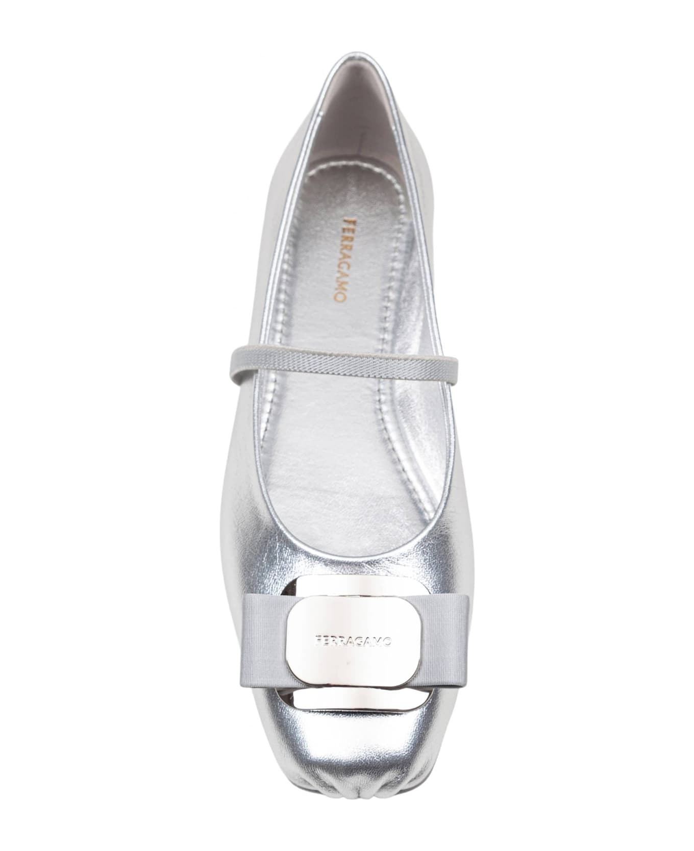 Zina Ballerina In Laminated Leather Color Silver - 4