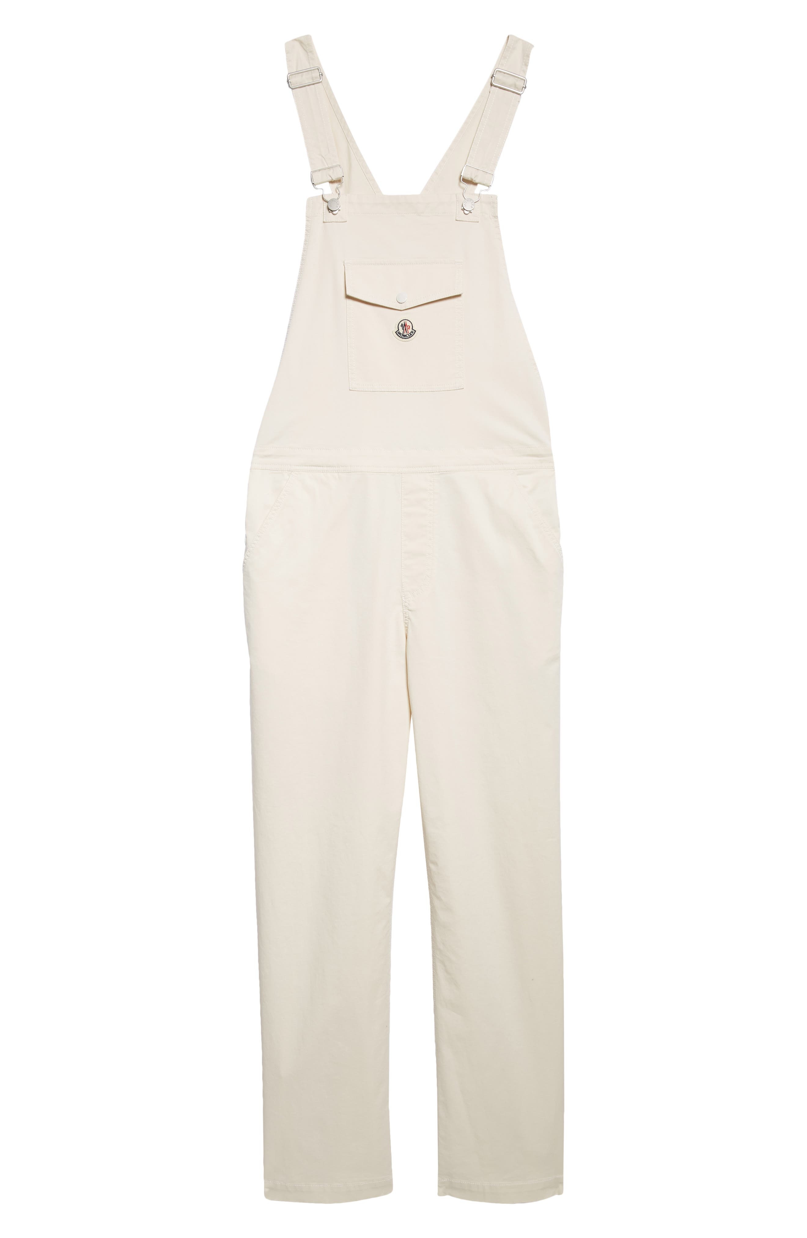 Moncler Stretch Denim Carpenter Overalls in Baby Powder at Nordstrom - 5