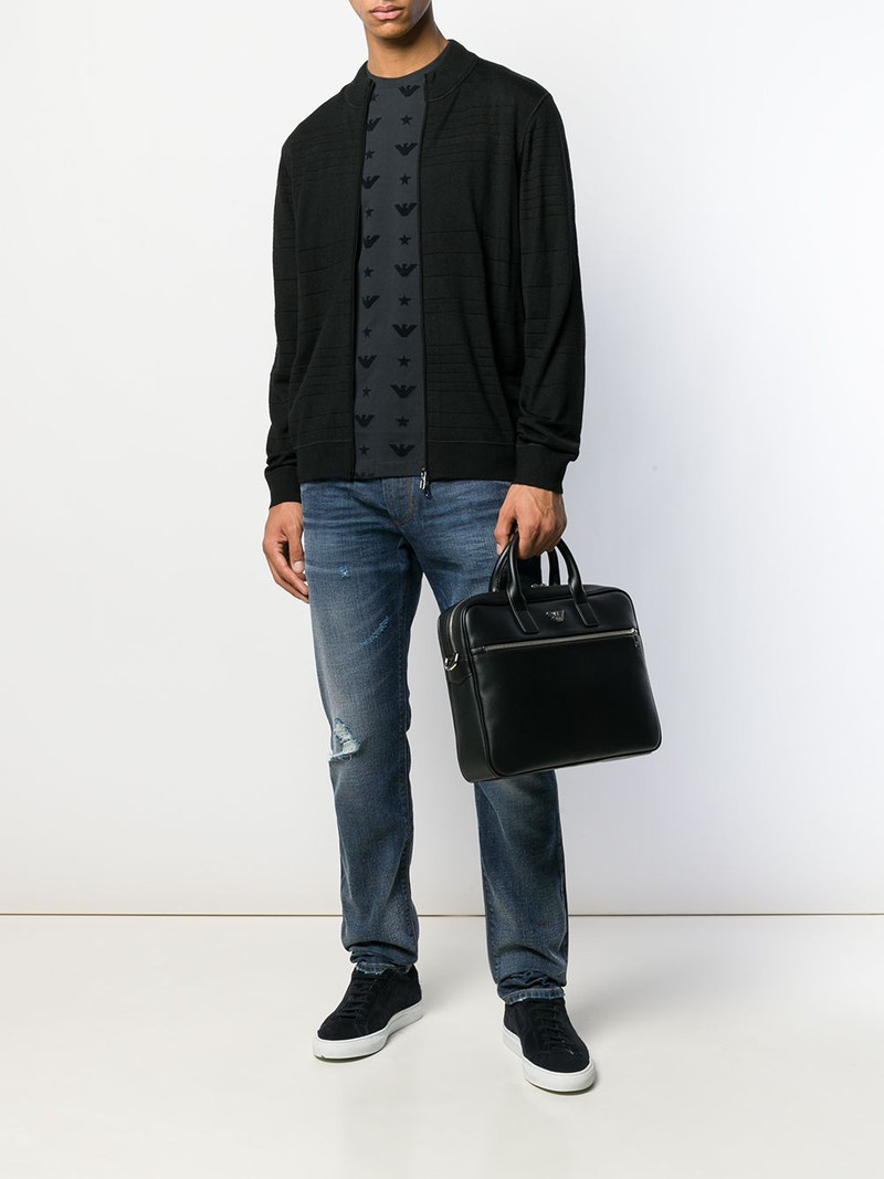 EMPORIO ARMANI small logo plaque briefcase outlook