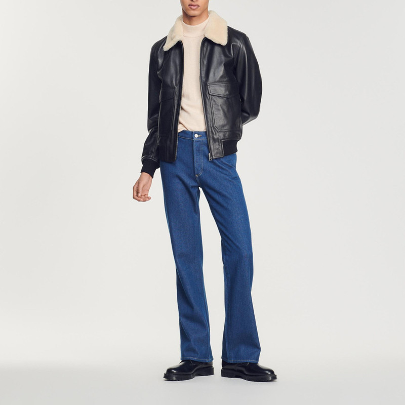 Sandro Leather aviator jacket outlook