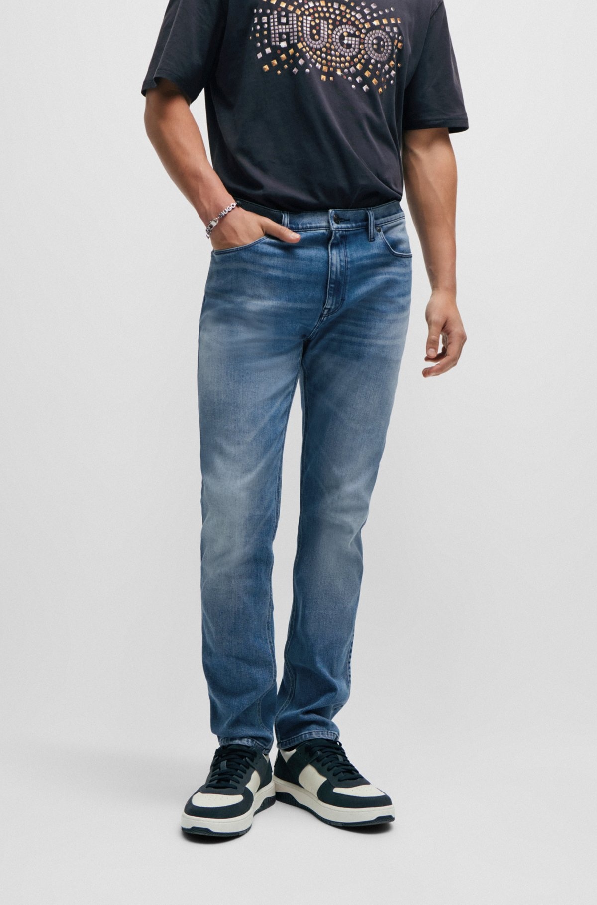 SLIM-FIT JEANS IN BLUE COMFORT-STRETCH DENIM - 2