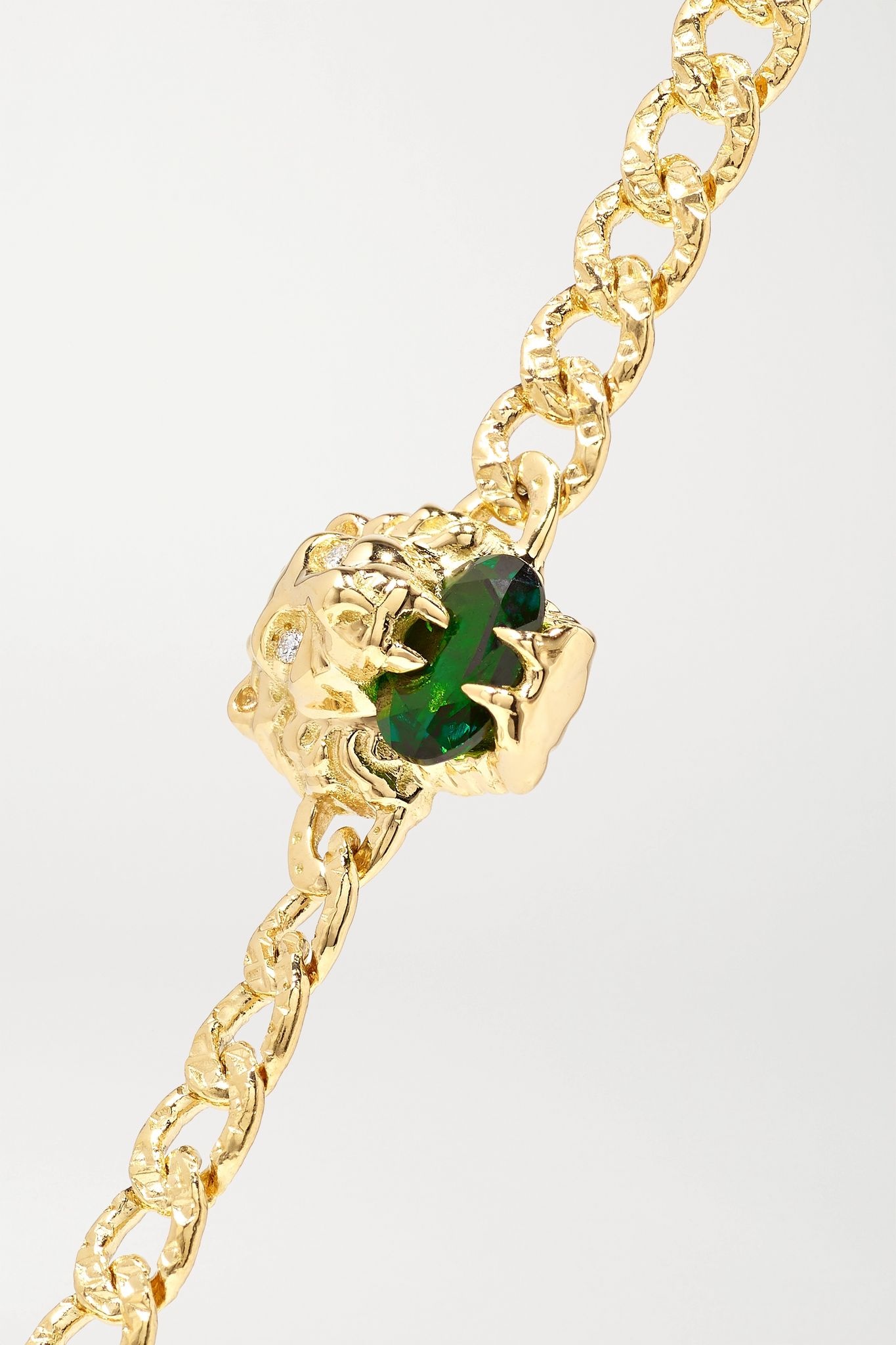 18-karat gold, chrome diopside and diamond bracelet - 4