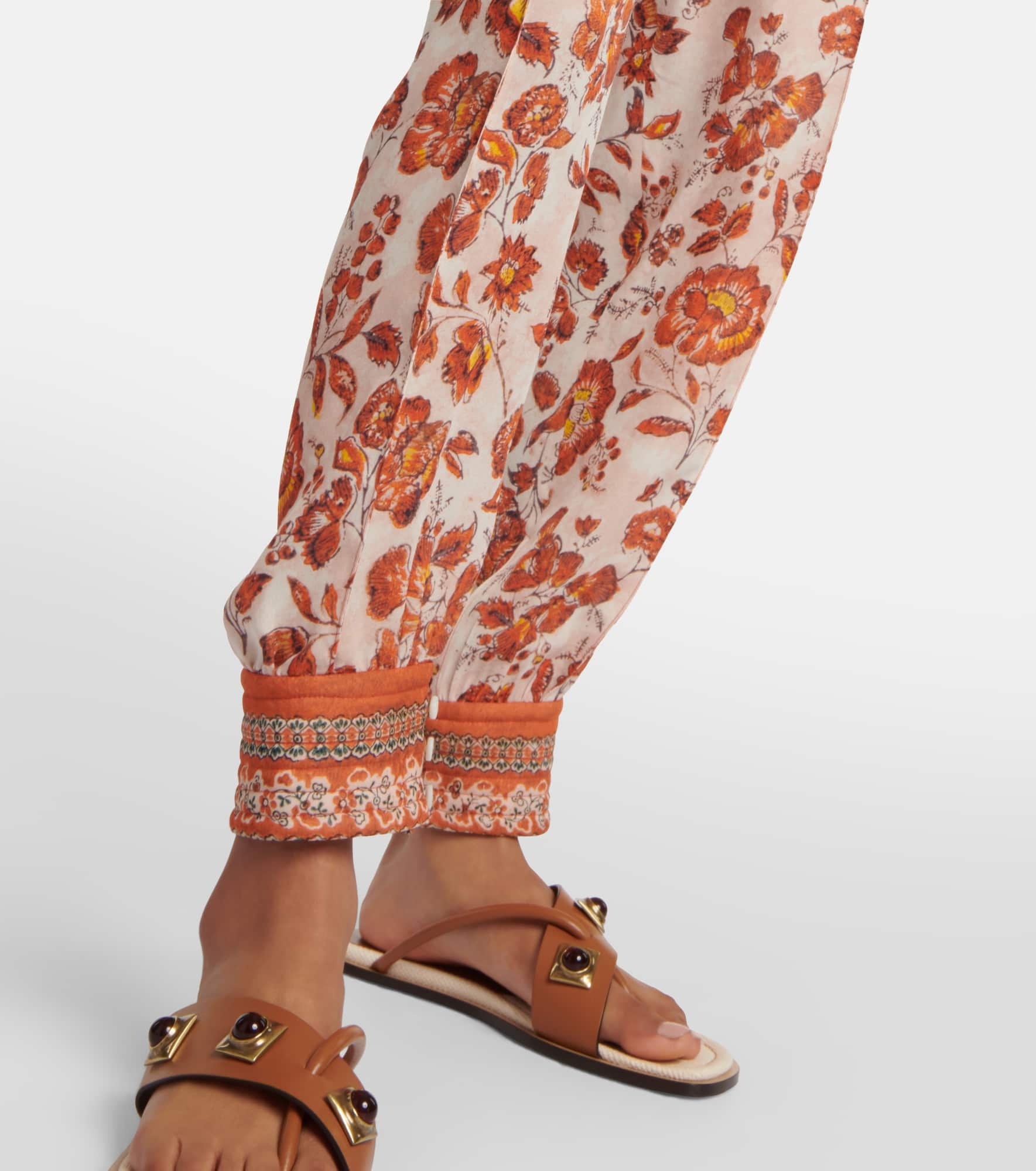 Alvy floral silk georgette tapered pants - 5