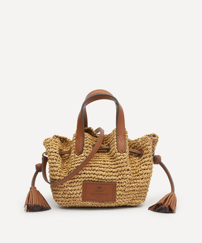 Anya Hindmarch Small Raffia and Leather Drawstring Tote Bag outlook