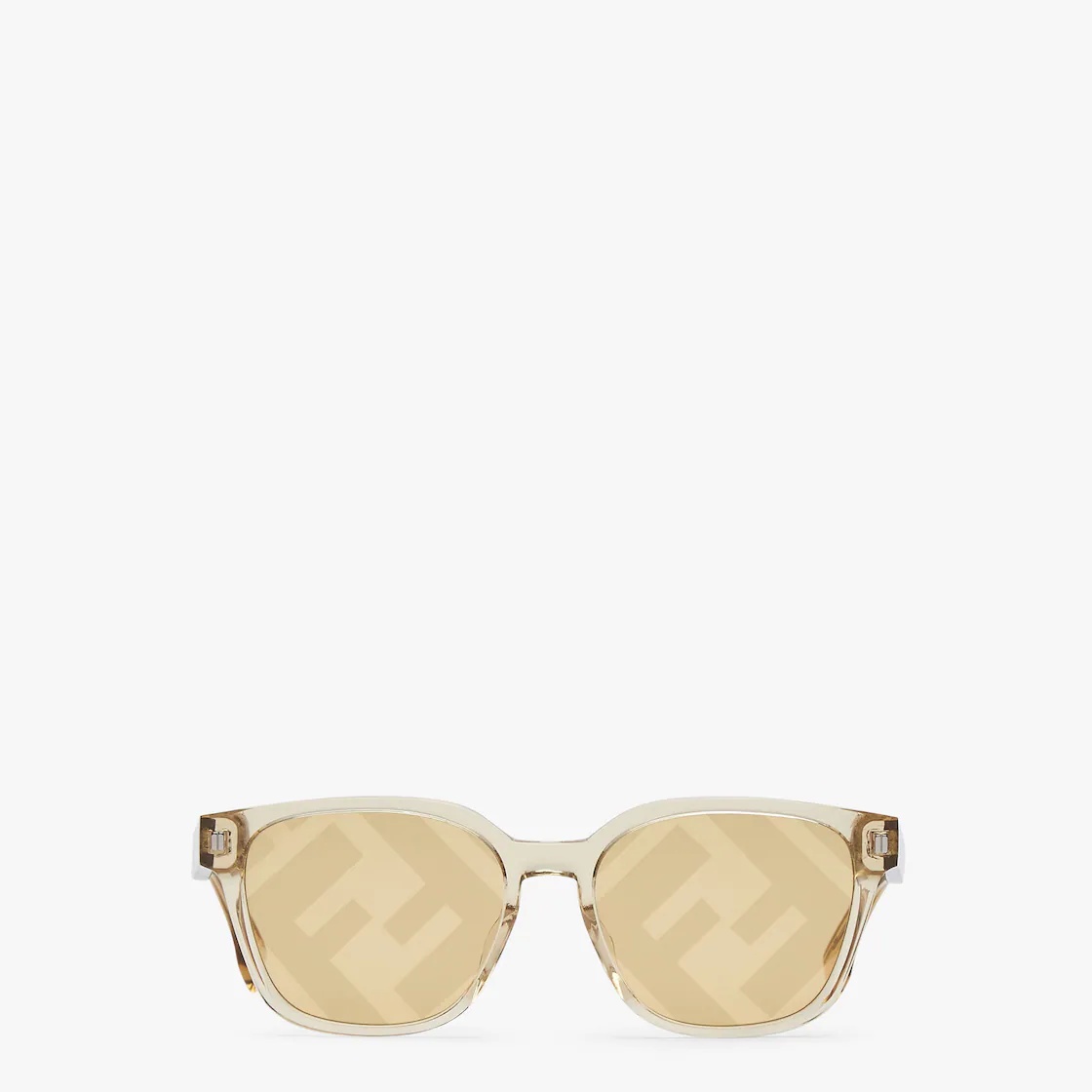 Square frames in transparent yellow acetate with exclusive metal Pequin rivets on the front. Temples - 1