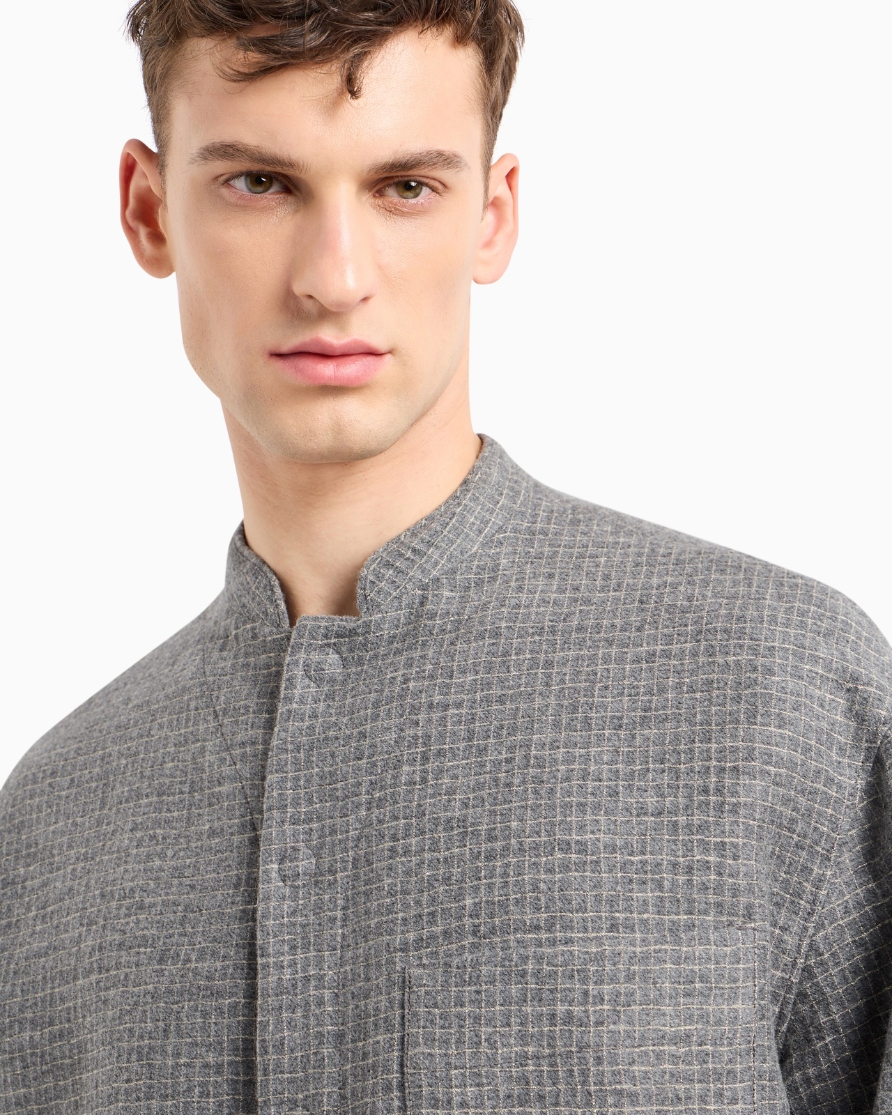 SINGLE-BREASTED JACKET IN A WOOL BLEND WITH METALLIC THREAD - 5
