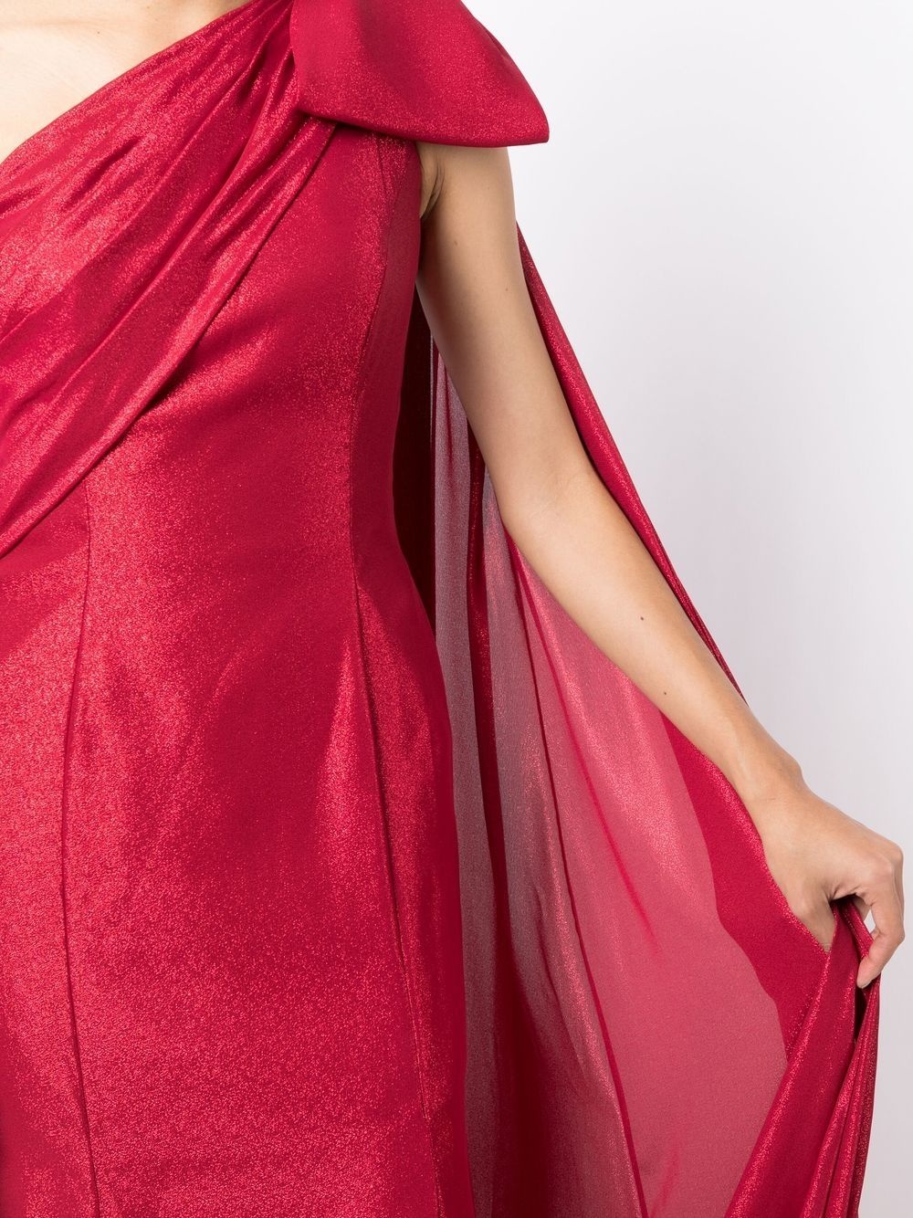 Imogen one-shoulder draped gown - 5