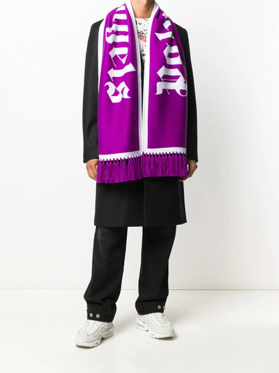 Palm Angels Logo double-face knitted scarf outlook