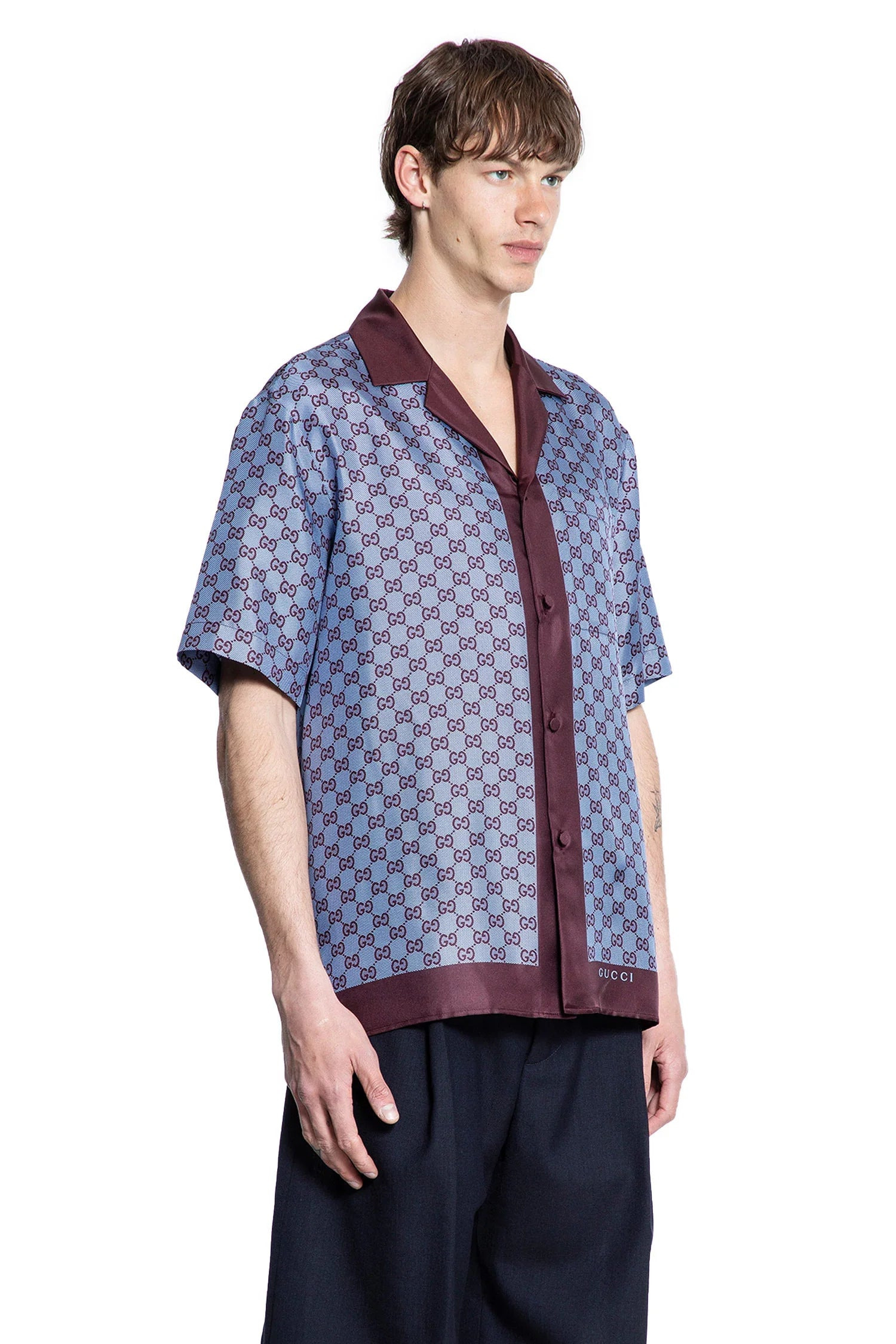 Gg-Silk-Twill-Bowling-Shirt - 2