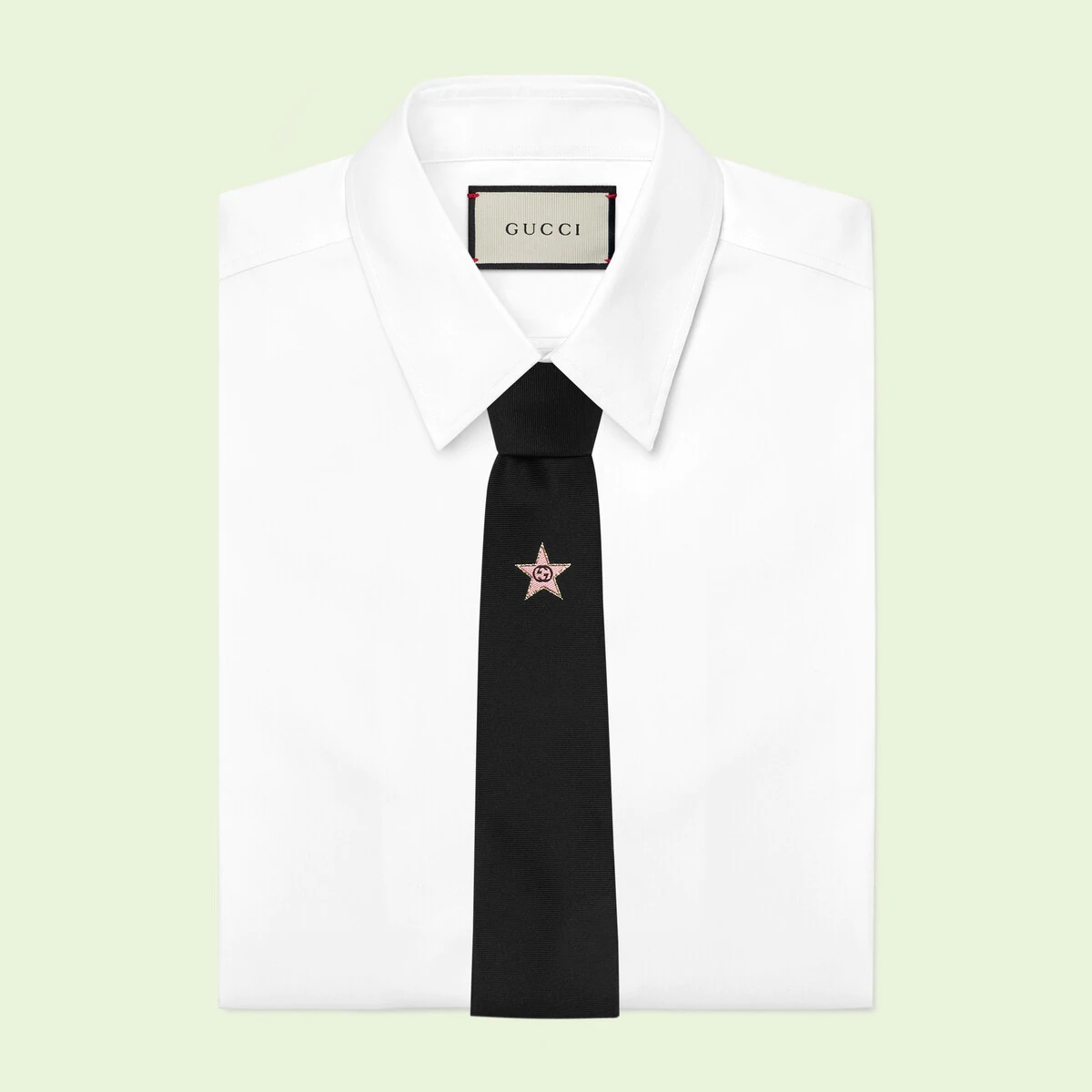Silk tie with Interlocking G star - 2