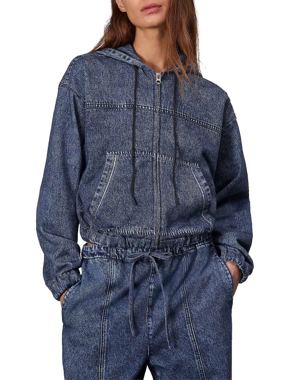 売れ筋商品|||ラグアンドボーン パーカー・スウェットシャツ レディース アウター MIRAMAR DAVINA HOODIE - Zip-up sweatshirt - dark-blue denim Miramar Fleece Davina Hoodie - Topaz | rag & bone