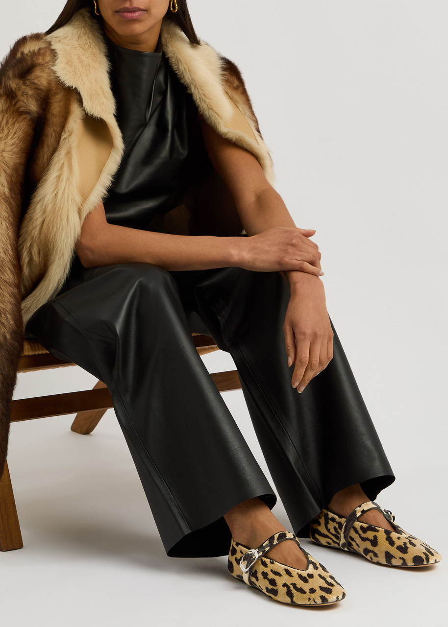LE Monde Beryl Stella Leopard-print Velvet Ballet Flats - 5