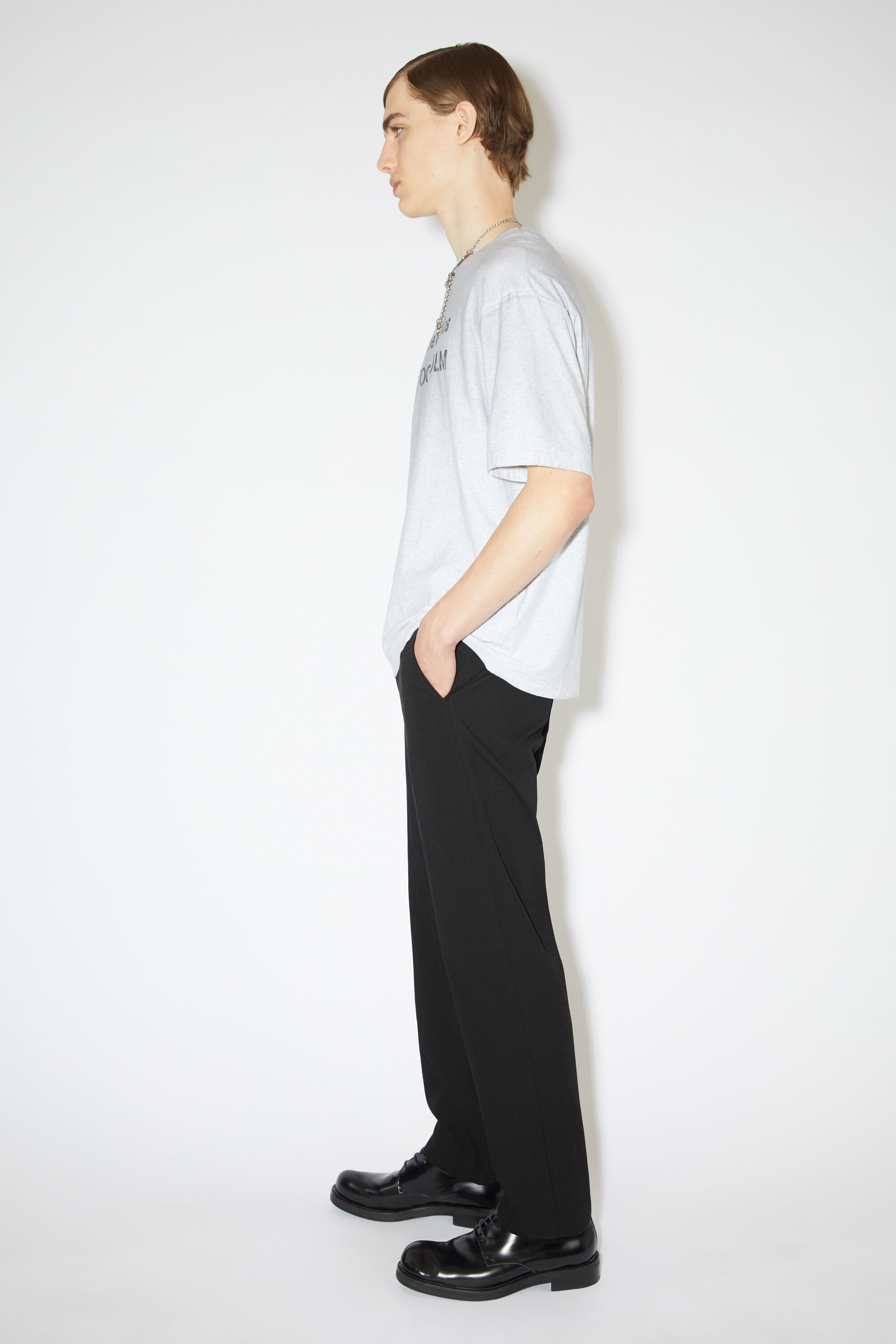 Twill cotton-blend trousers - Black - 4