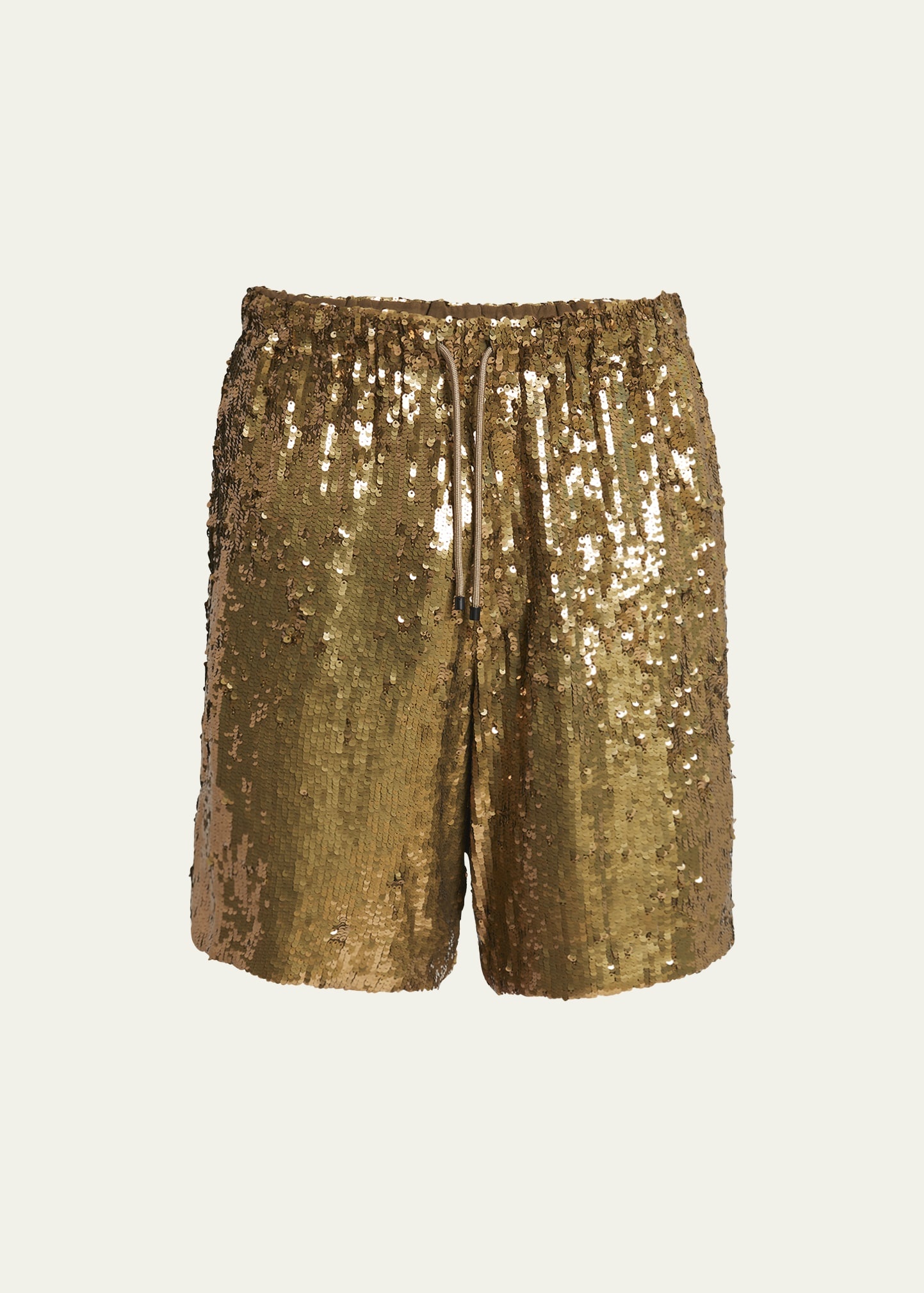 Men's Shiny Paillette Drawstring Shorts - 1