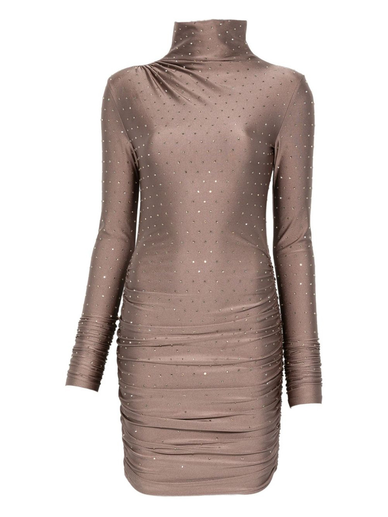 high-neck rhinestone-embellished dress 1