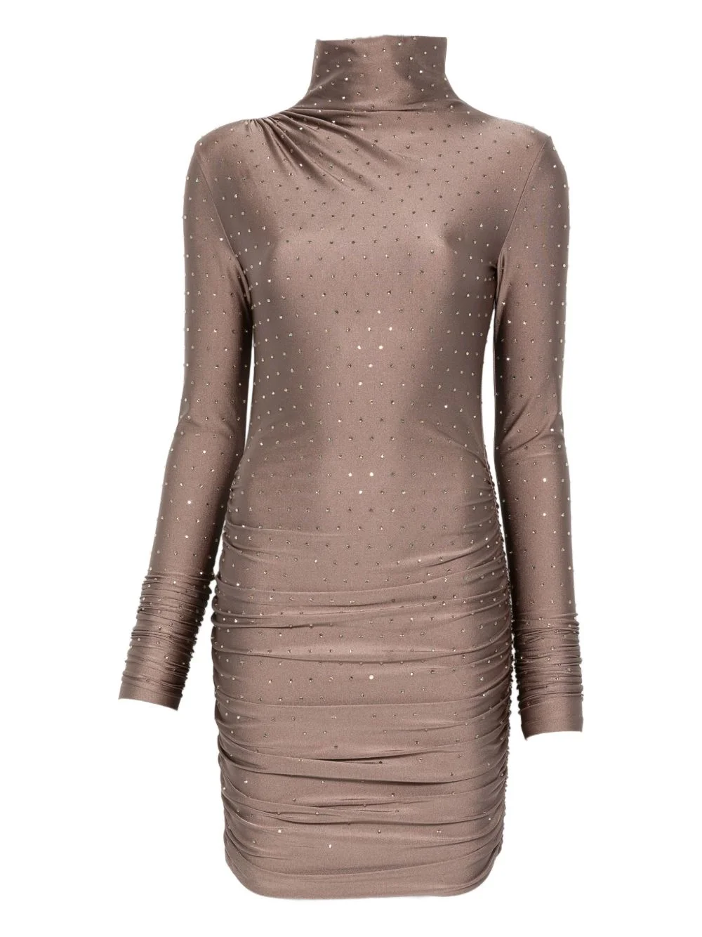 high-neck rhinestone-embellished dress - 1