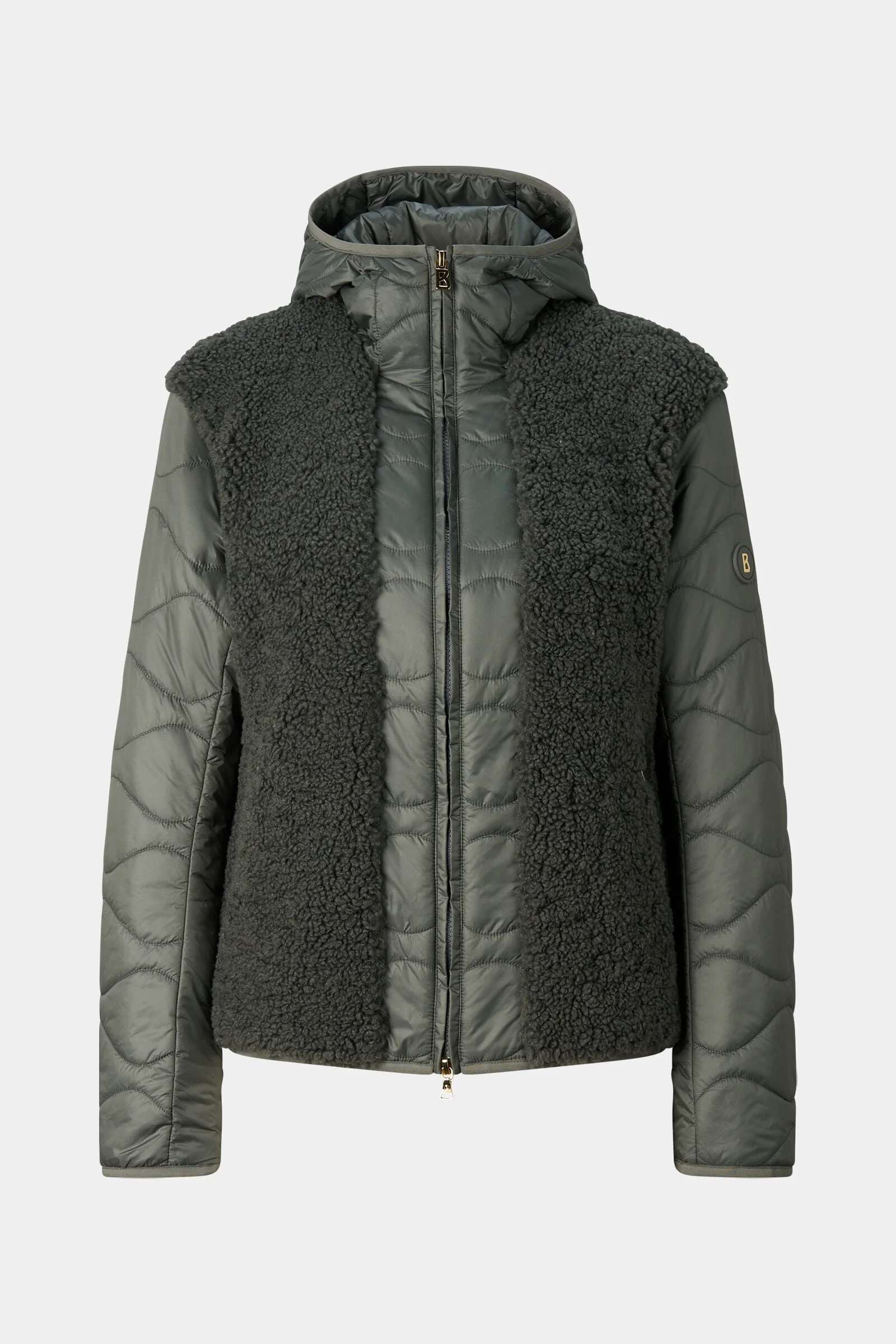 Bibi Teddy Quilted Jacket in Olive - 1