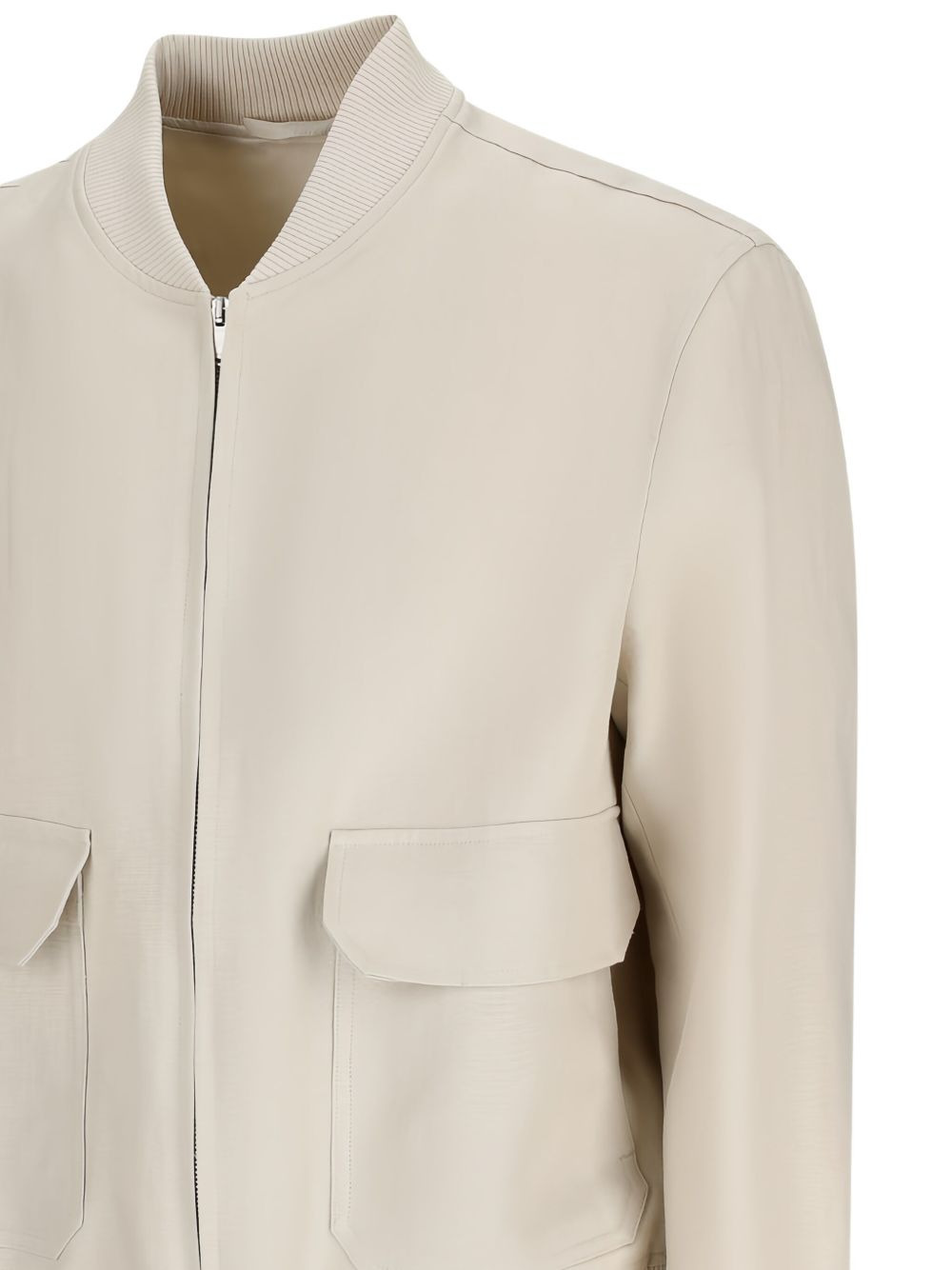 zip-fastening flap-pocket jacket - 3