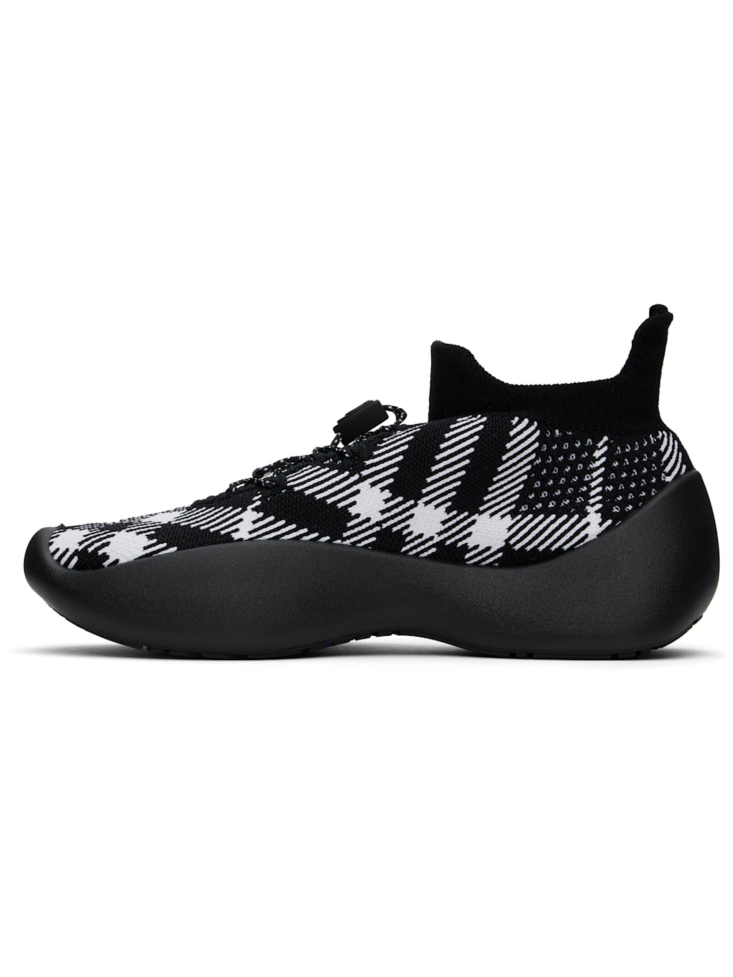 Black & White Check Knit Neptune Sneakers - 3