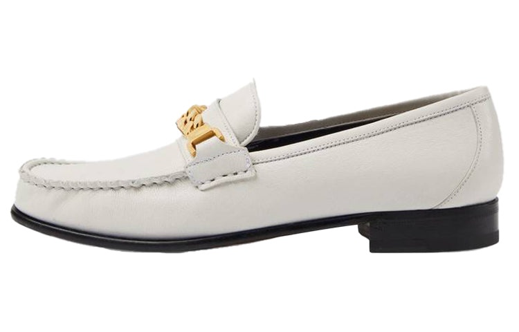 (WMNS) Gucci Chain Loafers Shoes White 645445-16M00-9050 - 2