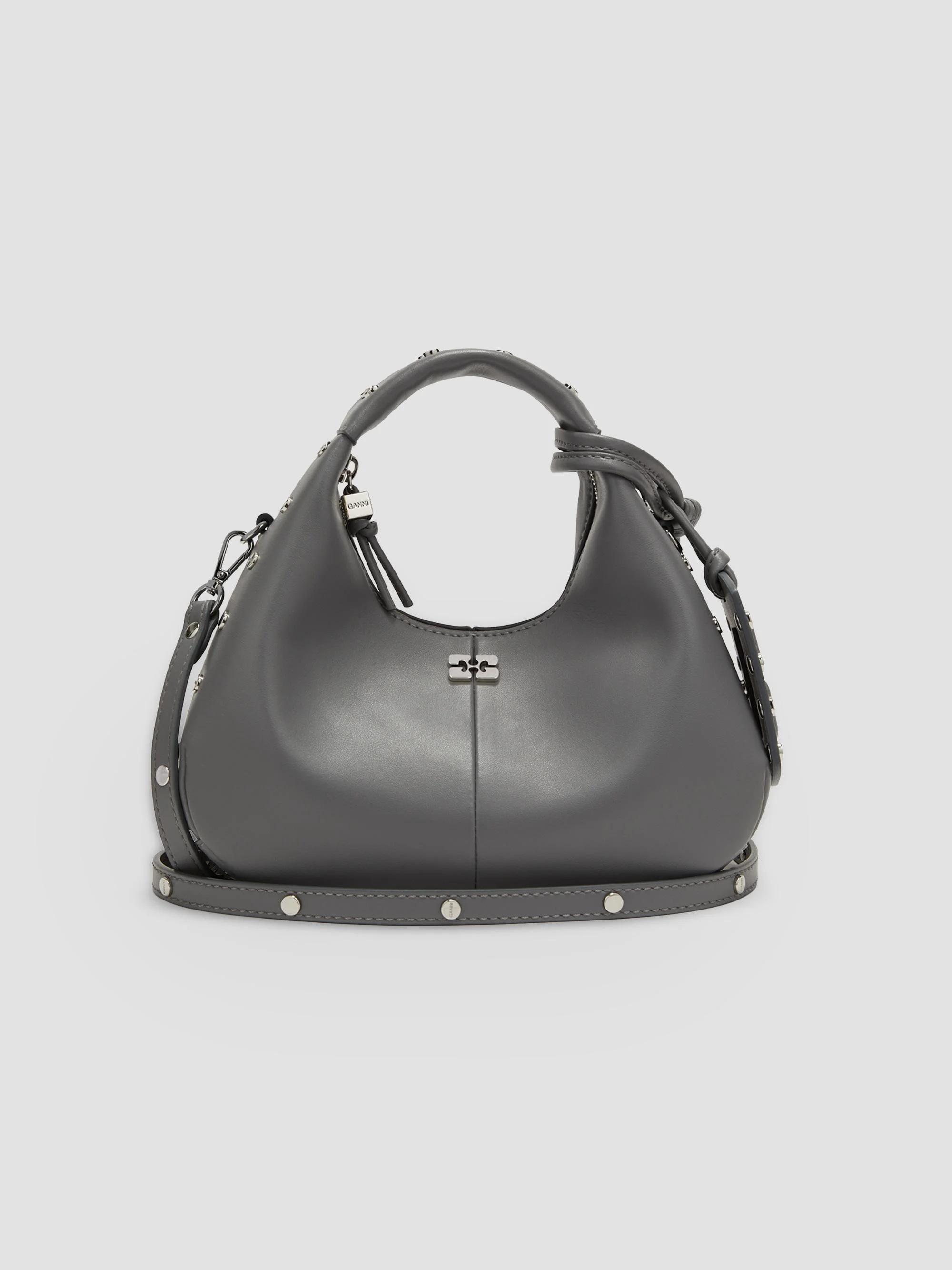 Women's Mini Studded Hobo Bag - Quiet Shade - 1