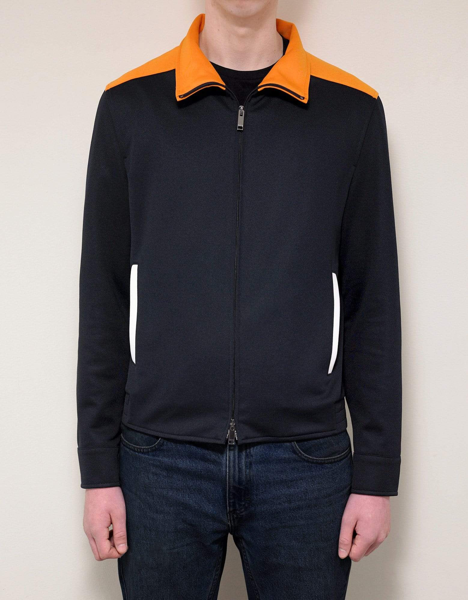 Valentino Navy Blue Track Jacket with Orange Trim - 3