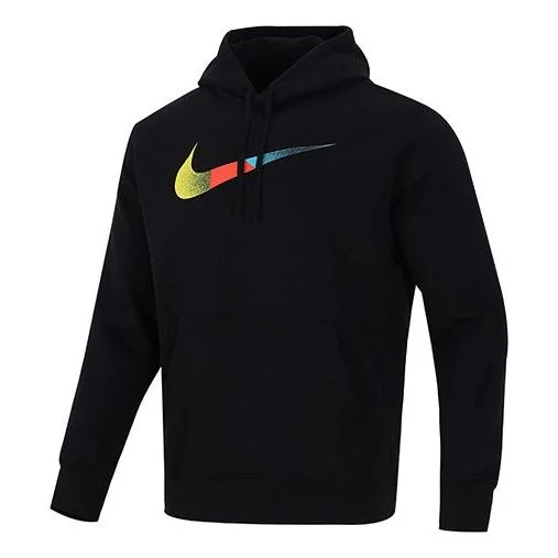 Men's Nike Nsw Bb Po Hdy Swsh Brnd Riff Contrasting Colors Logo Sports Pullover Black DM2395-010 - 1