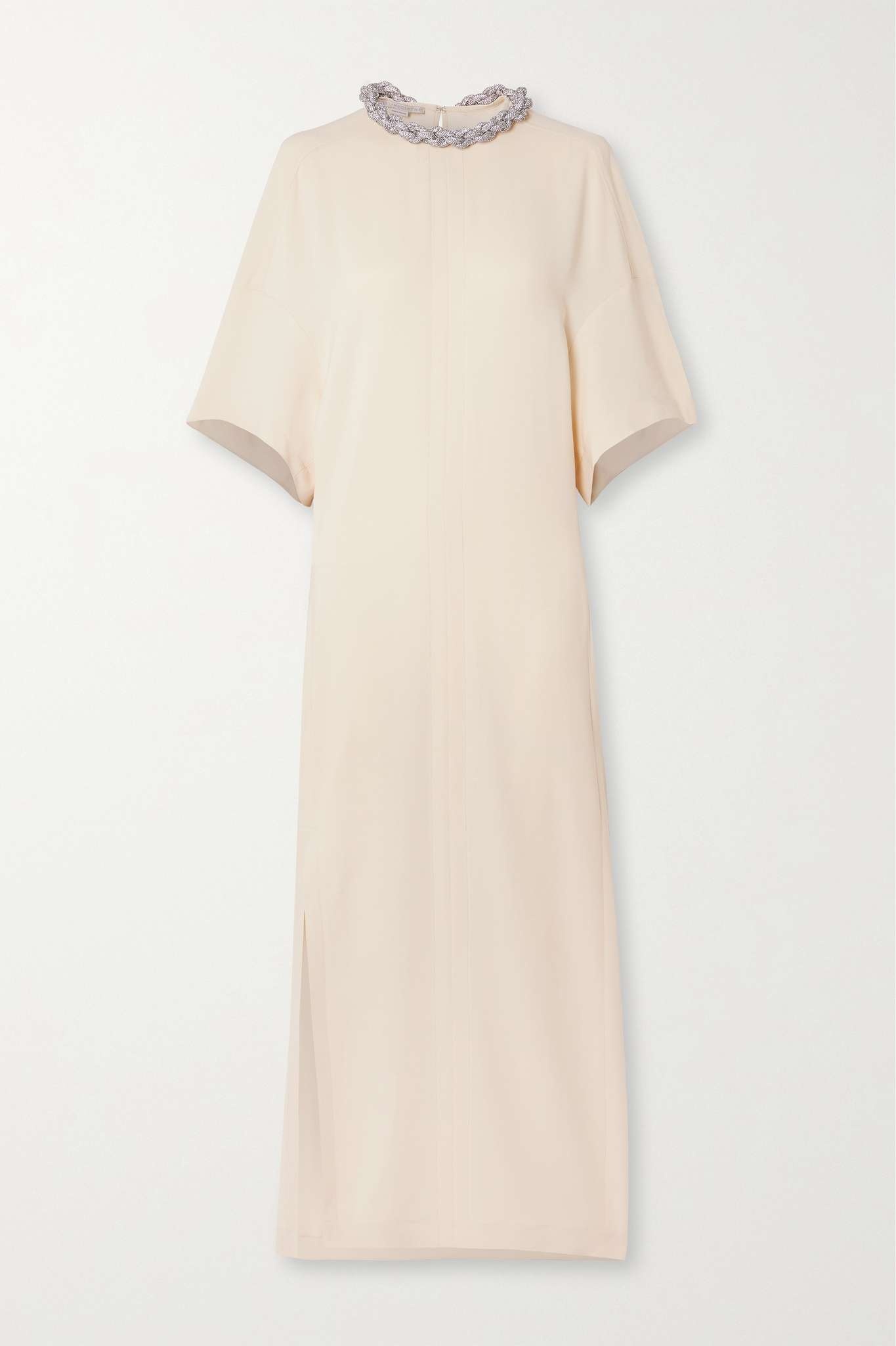 Falabella crystal-embellished paneled cady maxi dress - 1