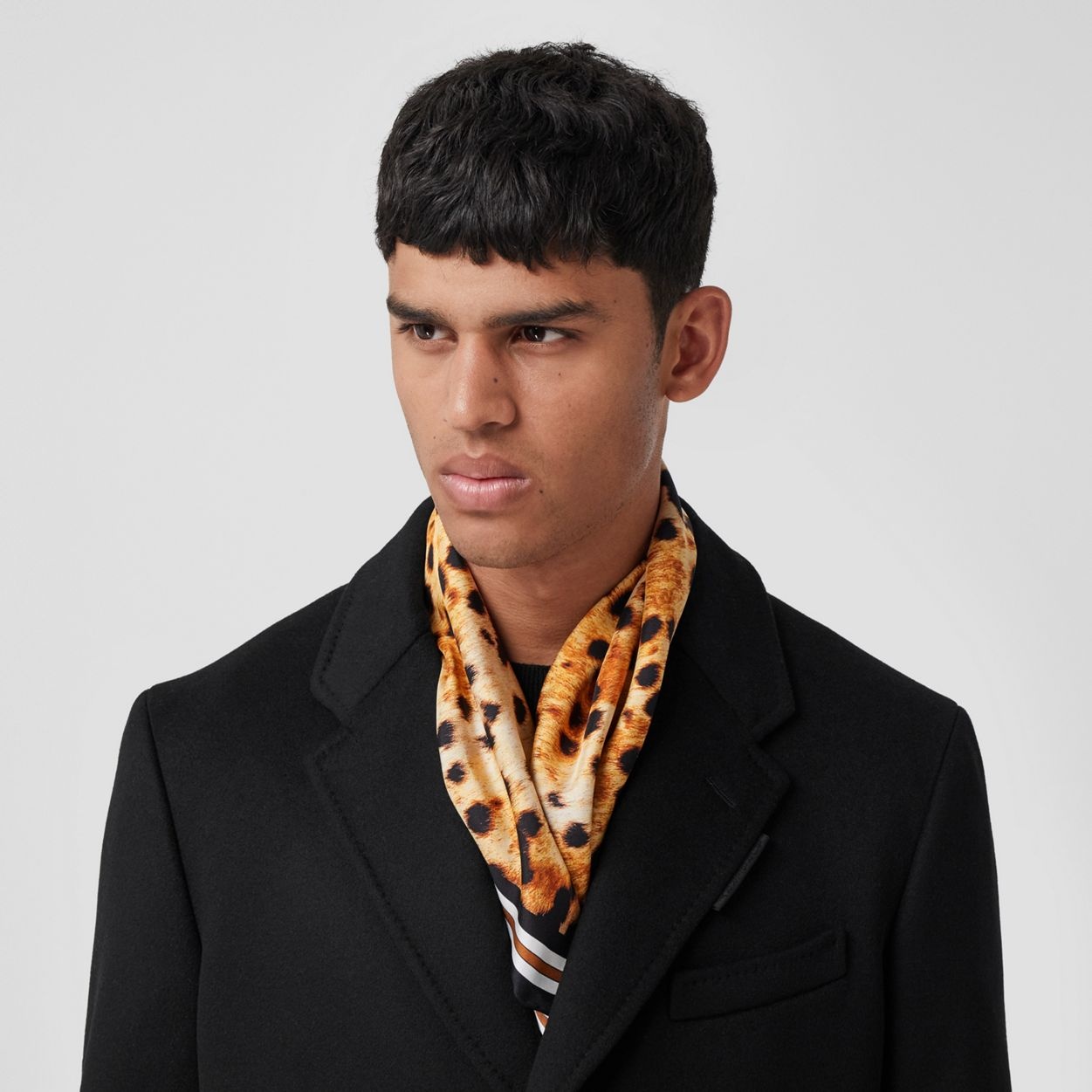 Spotted Monkey Print Silk Square Scarf - 4