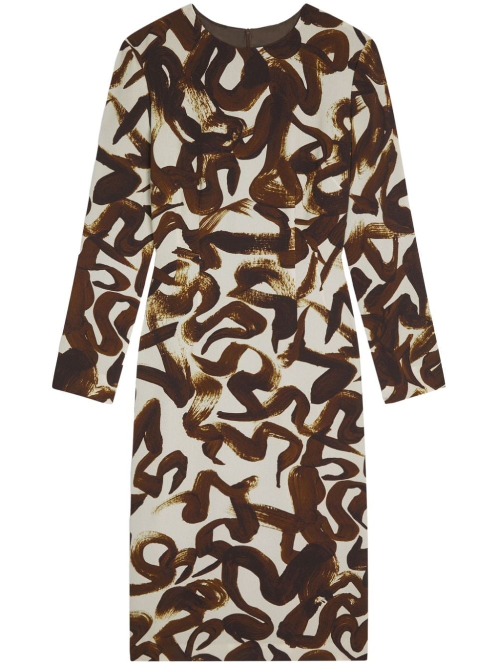 printed shift midi dress - 1