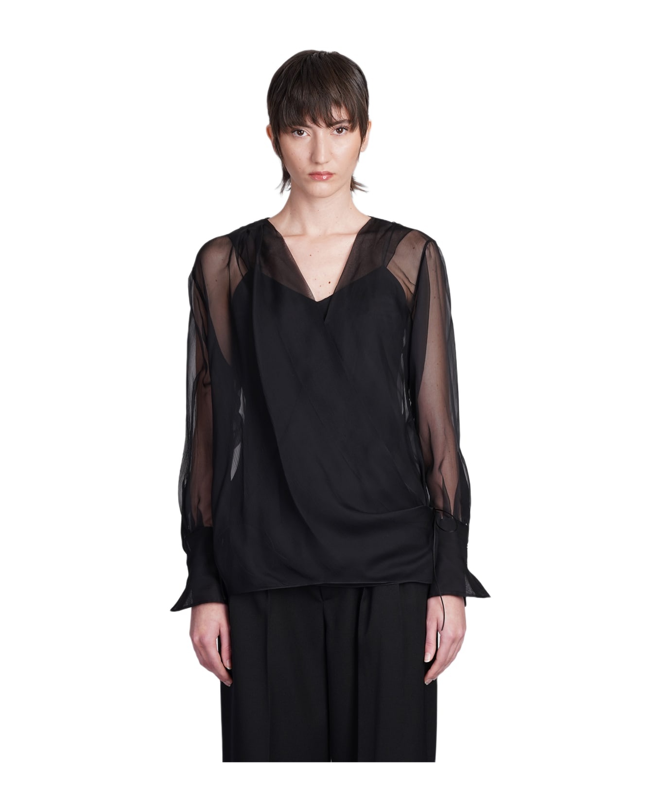 Topwear In Black Silk - 1