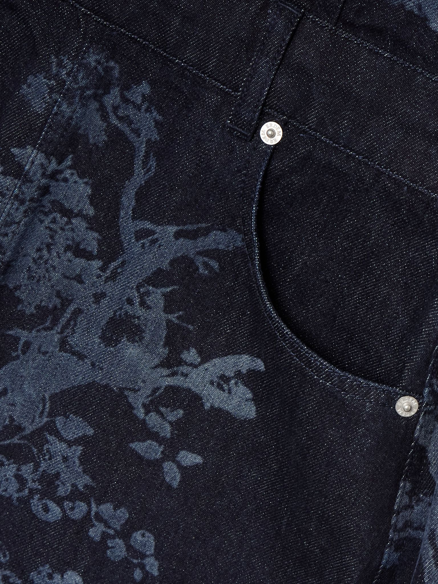 Printed denim midi dress Indigo - 4