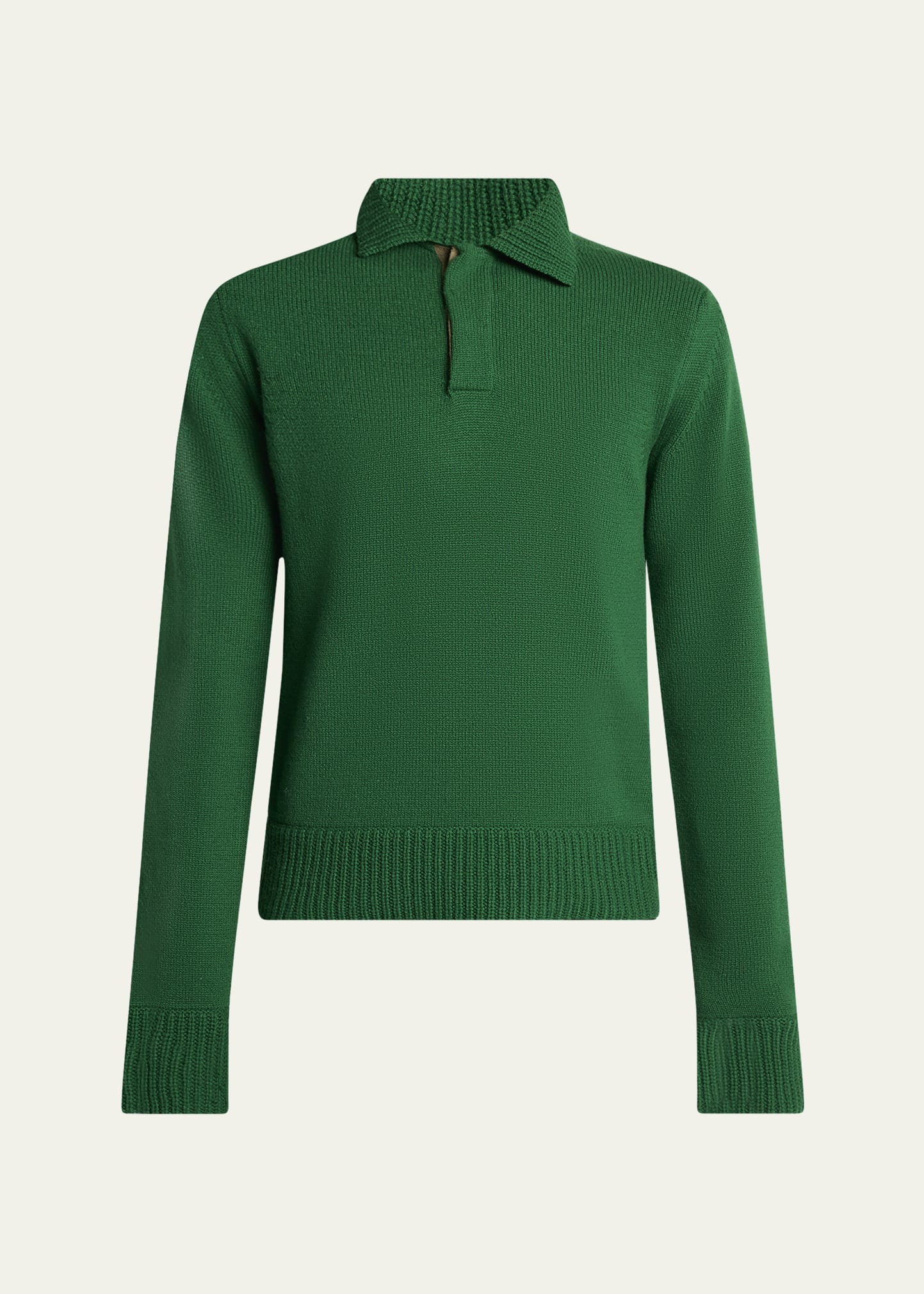 Men's Wool Knit Polo - 1