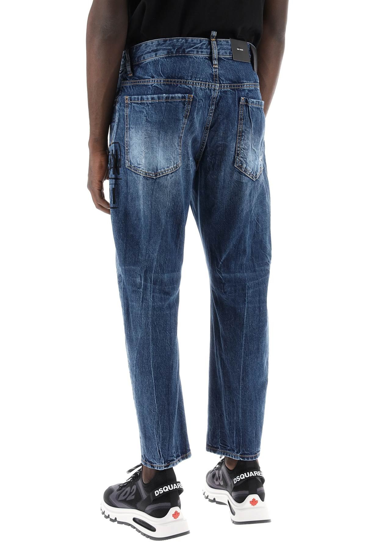 "DARK WASH ICON STAMPS BRO JEANS IN - 9