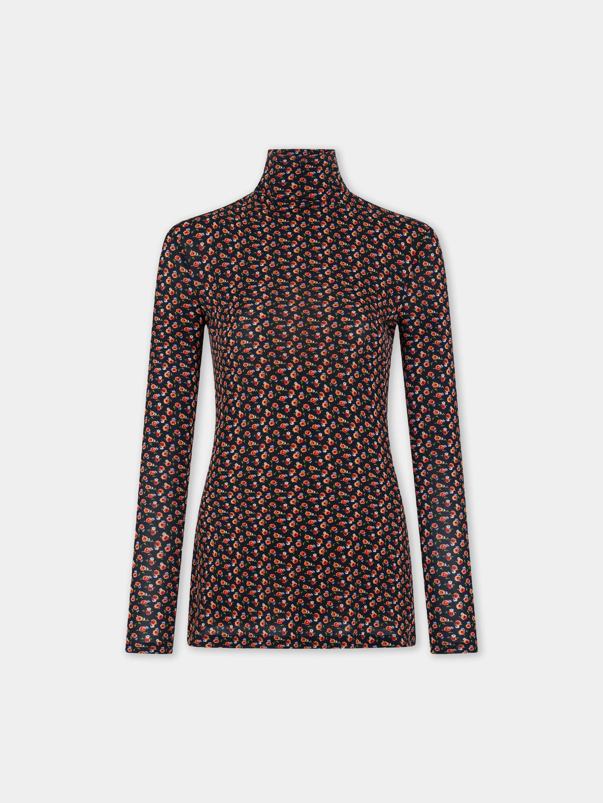 LONG SLEEVED TOP IN BLACK LIBERTY PRINT SECOND SKIN JERSEY - 1