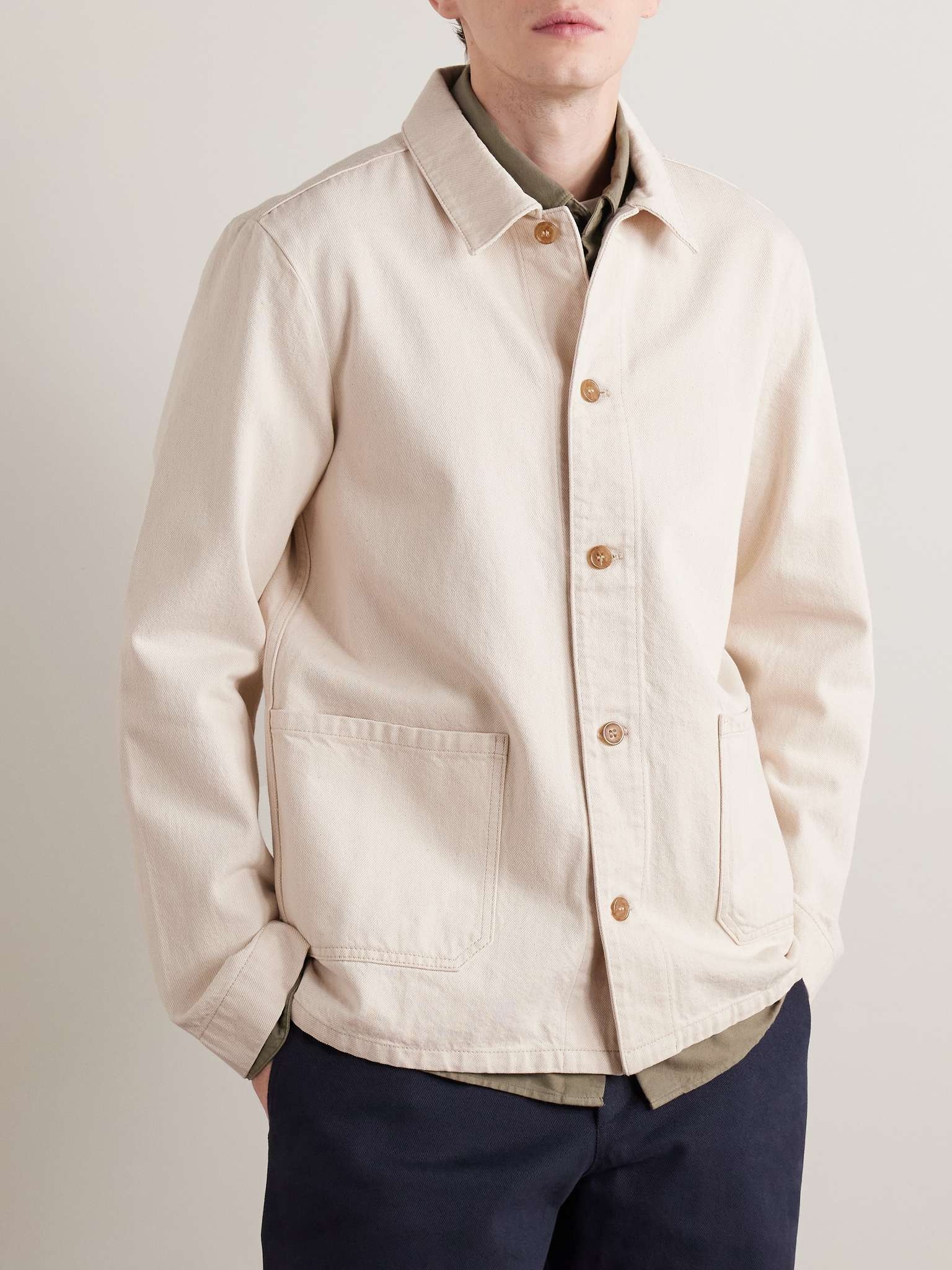 Kerlouan Logo-Embroidered Recycled Cotton-Twill Overshirt - 3