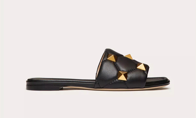 Valentino Roman Stud Slide Sandals - 1