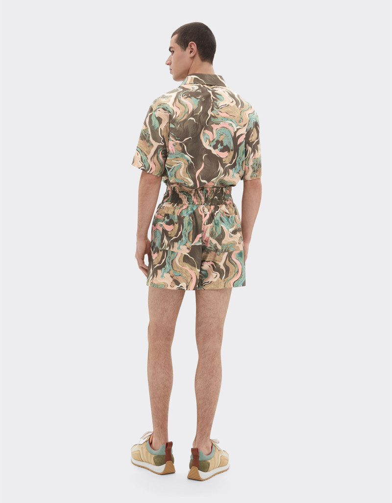 Silk shorts with Marble Horse print 4