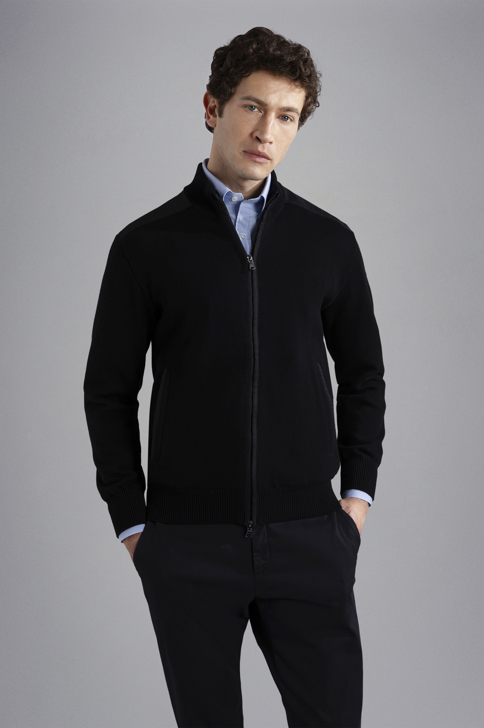 FRESCO COTTON CARDIGAN WITH LINEN DETAILS - 6