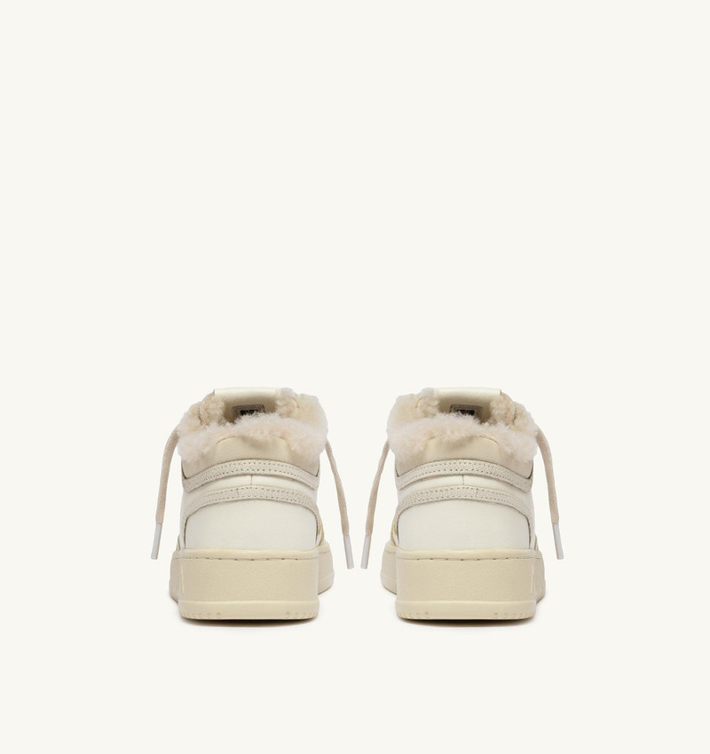 MED-WAY SNEAKERS IN LEATHER AND SHEARLING COLOR WHITE AND MARSHMALLOW 3