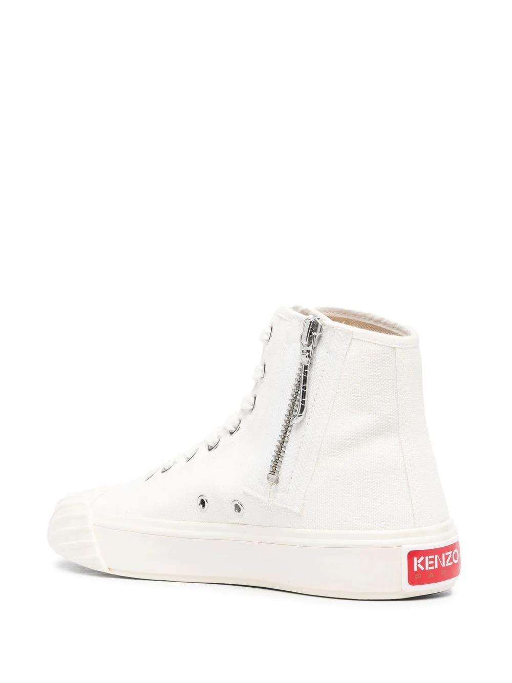 tiger-print lace-up sneakers - 3