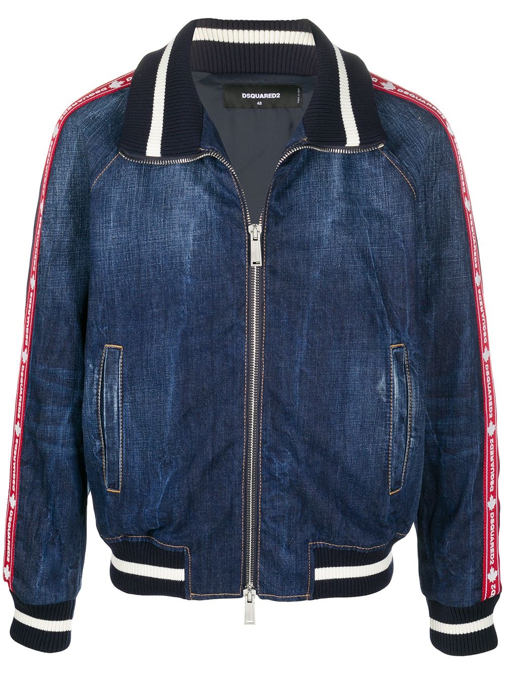 zip-up denim jacket - 1